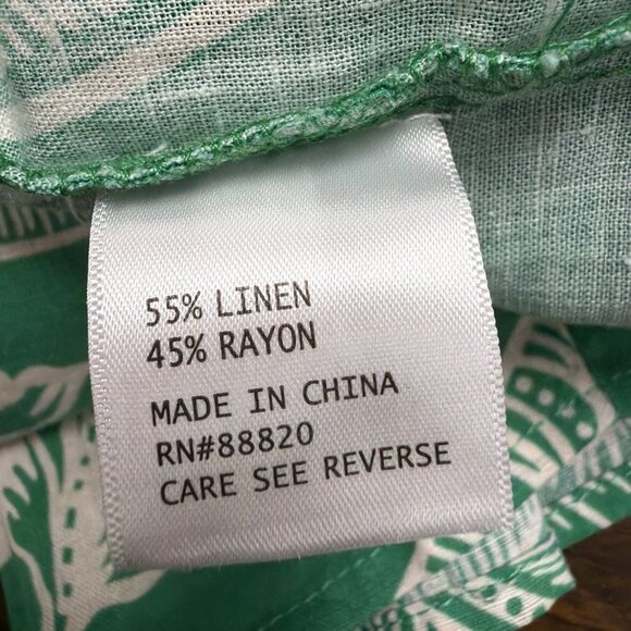 Rachel Zoe Womens Green Linen Rayon Leaf Print Crop Top & Wrap Skirt Set XS 2pc - Picture 12 of 16